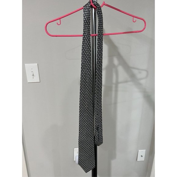 Charvet Place Vendôme Black/White Patterned Soie Silk Mens Neck Tie - Picture 6 of 9